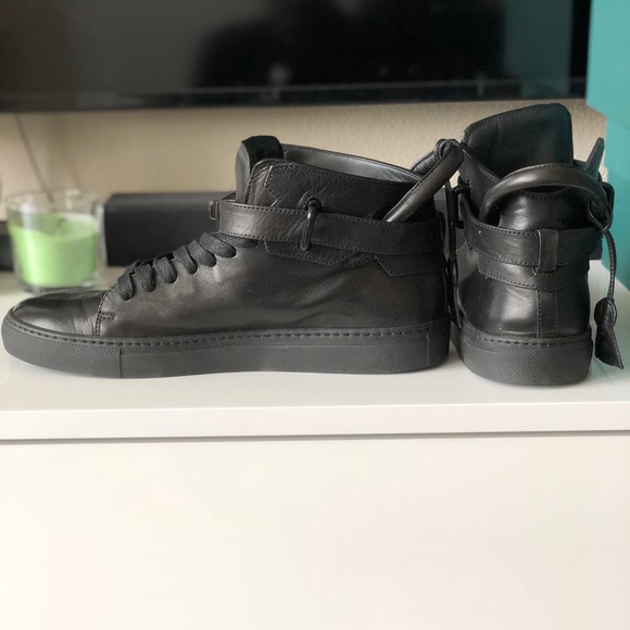 100mm Black Buscemi hi tops - Picture 3 of 8